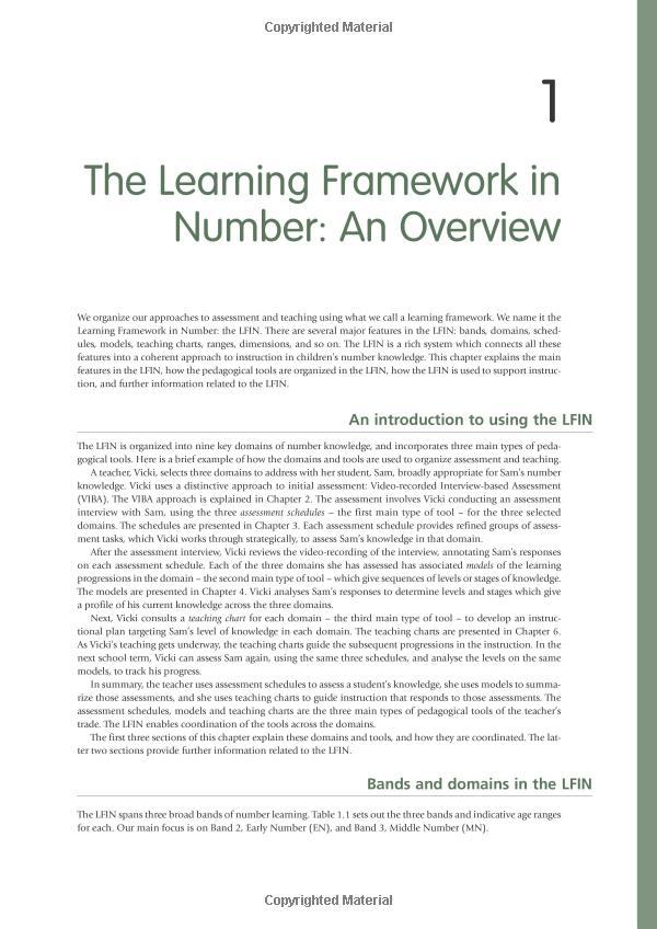 The Learning Framework In Number: Pedagogical Tools For Assessment And Instruction (Math Recovery)