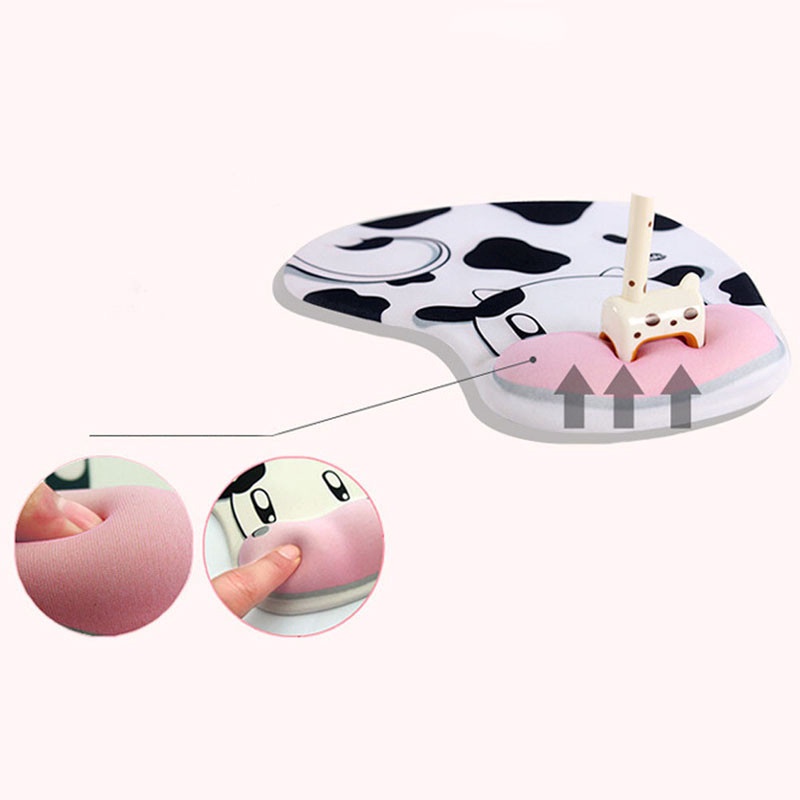 Lót Chuột Tròn Có Kê Tay Chống Chai Họa Tiết Dễ Thương 18 x 23 cm hàng nhập khẩu - Họa tiết ngẫu nhiên