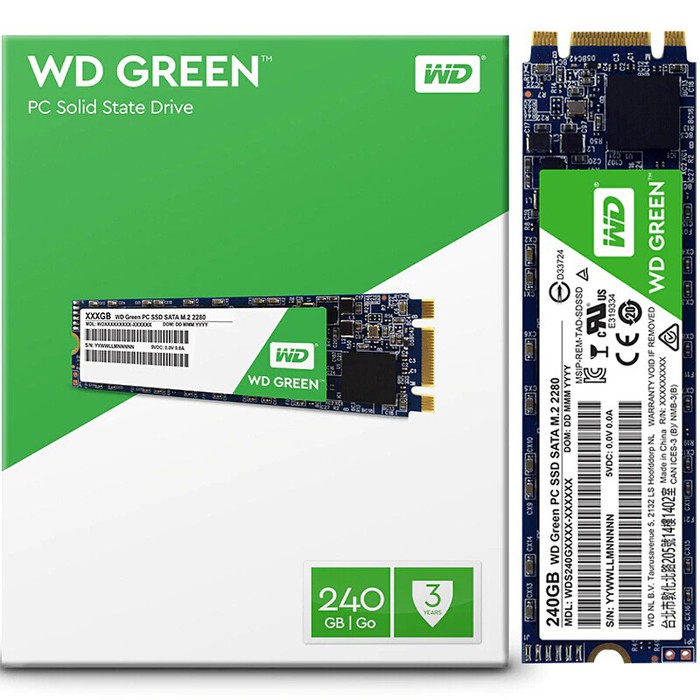 Ổ cứng SSD WD Green SN350 240GB NVMe PCIe Gen3 x4 M.2 2280 (WDS240G2G0C) - Hàng Chính Hãng