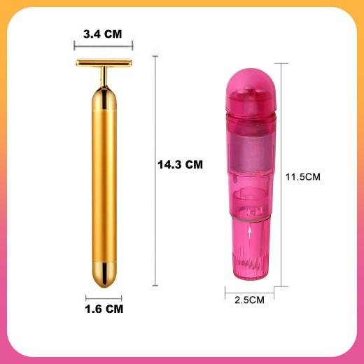 (Có Quà Tặng) Combo 02 Mát Xa Rung Châm Cứu Không Dây Châm Cứu Mát Xa Mini Cầm Tay Tê 24k Gold FS1122