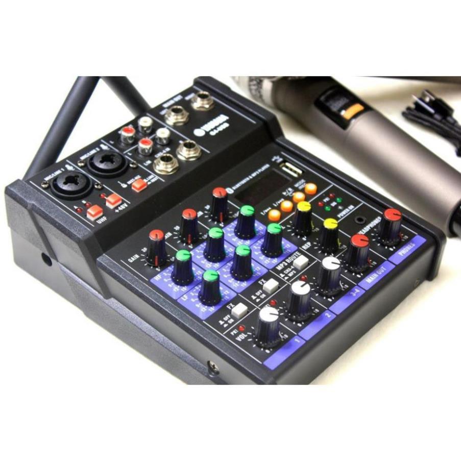 Bộ Mixer Yamaha G4 USB - Mixer Chuyên Karaoke, Livestream, Thu Âm Cao Cấp - Tặng Kèm 2 Micro Không Dây