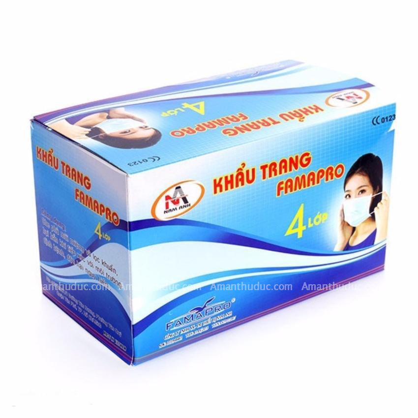 Combo 3 hộp khẩu trang y tế 4 lớp Nam Anh xanh