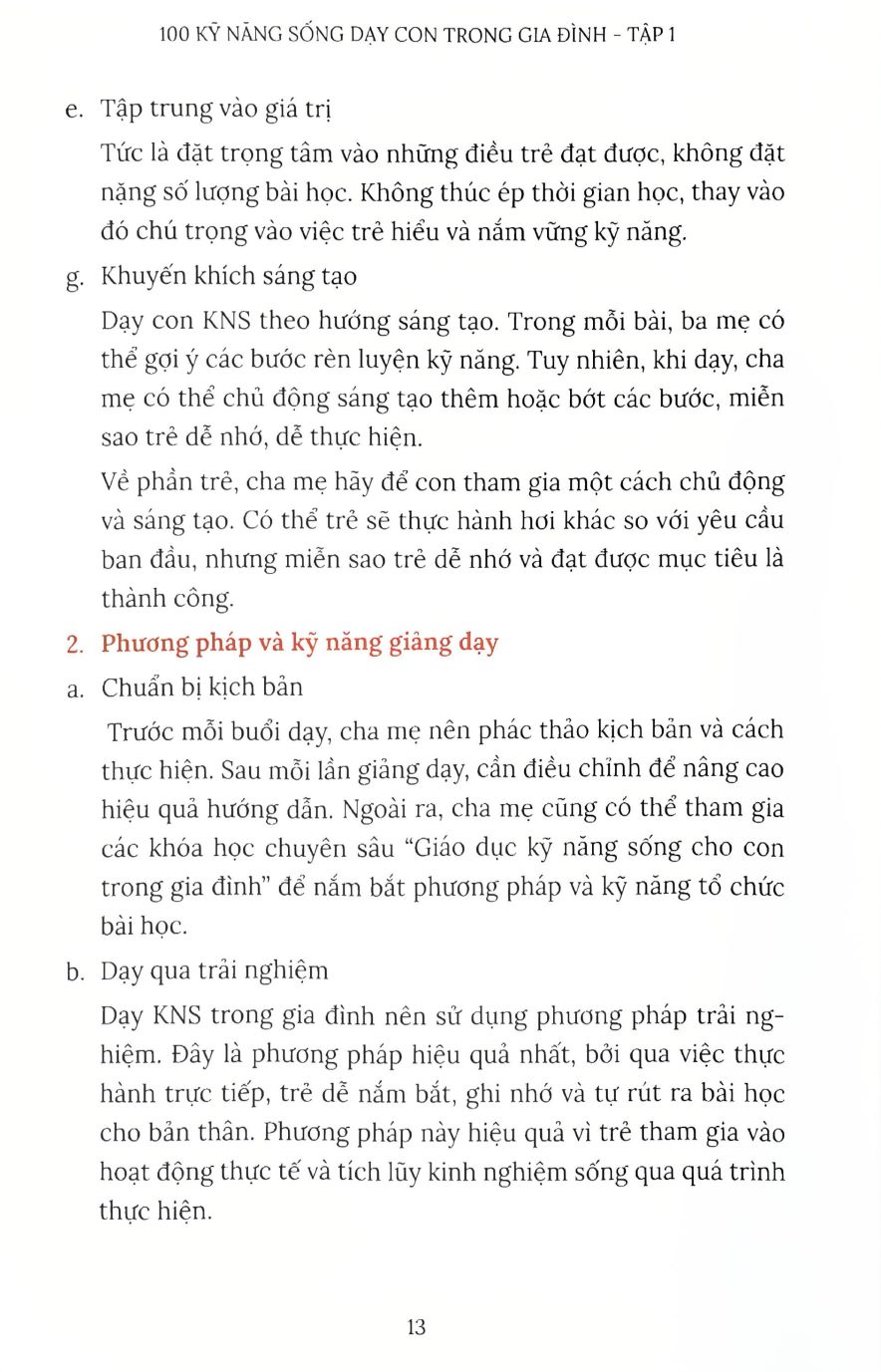 100 Kỹ Năng Sống Dạy Con Trong Gia Đình (Con Từ 3 Đến 10 Tuổi) - HA