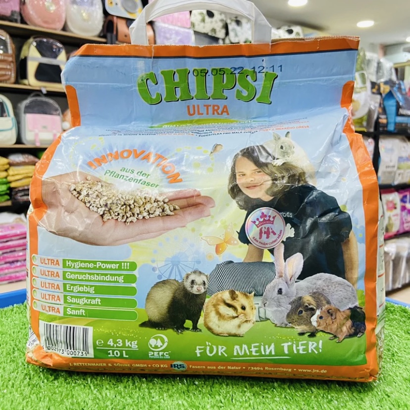 Cát gỗ vệ sinh hữu cơ cho thú nhỏ Chipsi Ultra 4,3kg