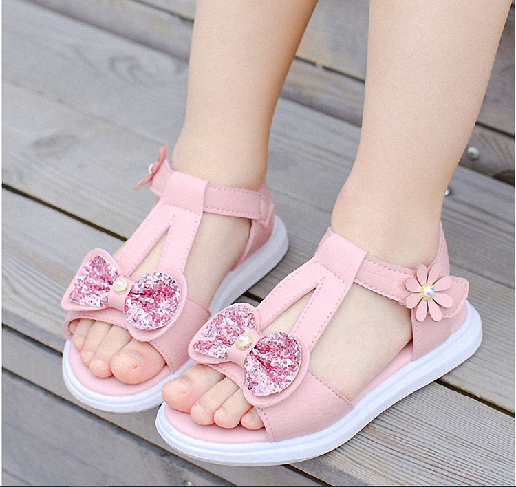 Dép Sandal bé gái công chúa đáng yêu 3 - 13 tuổi nơ xinh - S53