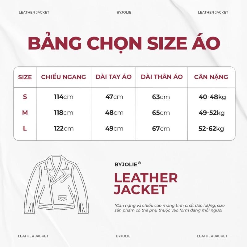 Áo khoác da LEA JACKET Byjolie da mềm dày dặn lót lụa