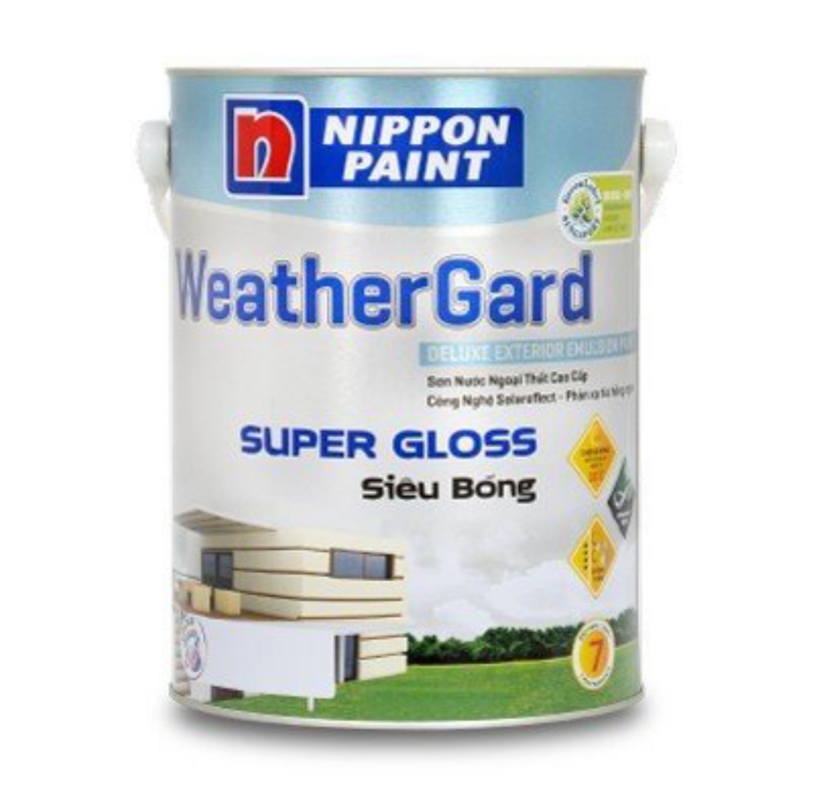 Sơn ngoại thất Cao Cấp Nippon WeatherGard Siêu Bóng đem lại độ sáng bóng sang trọng cho các bề mặt (MÀU TRẮNG) 5L