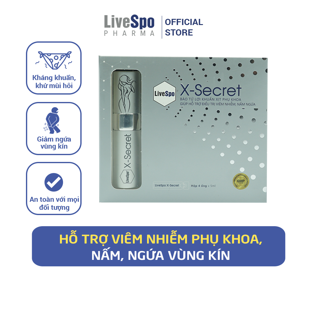 Dung dịch vệ sinh phụ nữ dạng xịt LiveSpo XSecret hỗ trợ khử mùi và cân bằng PH vùng kín