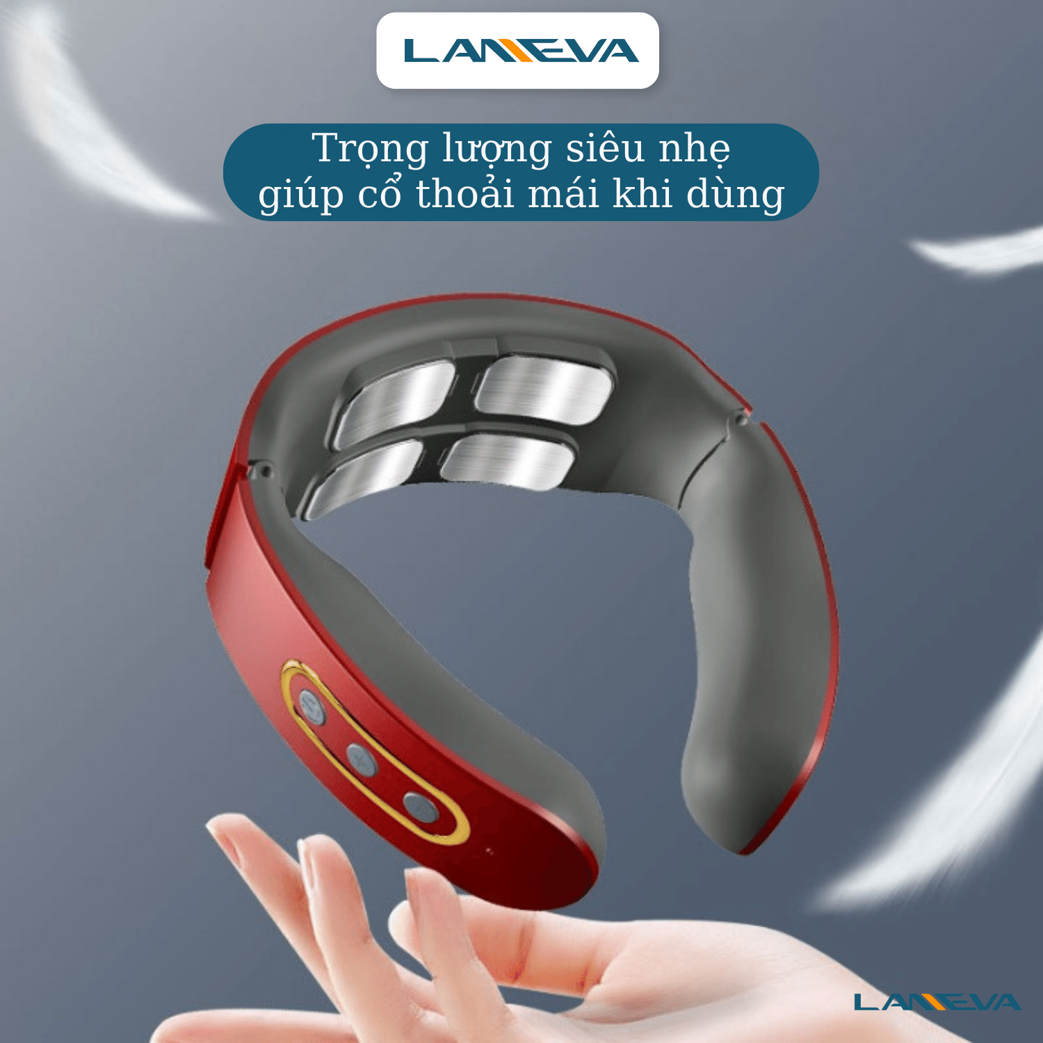 Máy massage cổ 4 đầu thông minh công nghệ mới LANEVA 890, Máy matxa cổ cao cấp tiêu chuẩn Châu Âu, giảm đau mỏi cổ gáy hiệu quả, giúp thư giãn sâu