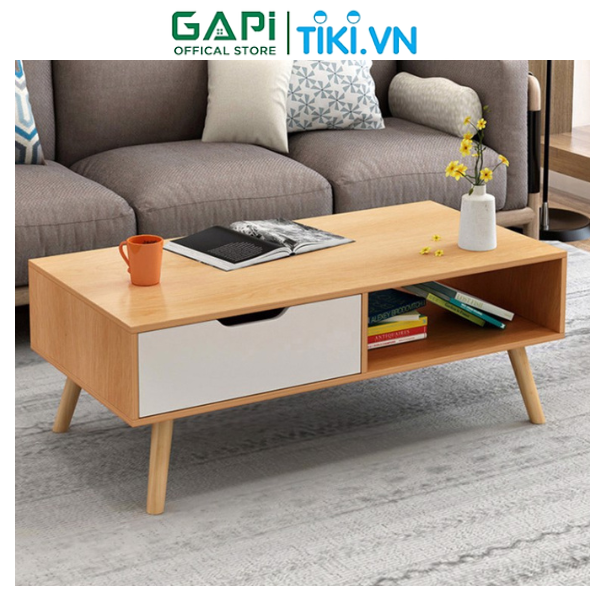 Bàn trà sofa phong cách Bắc Âu, bàn gỗ hiện đại có ngăn đựng đồ thông minh thương hiệu GAPI GP81