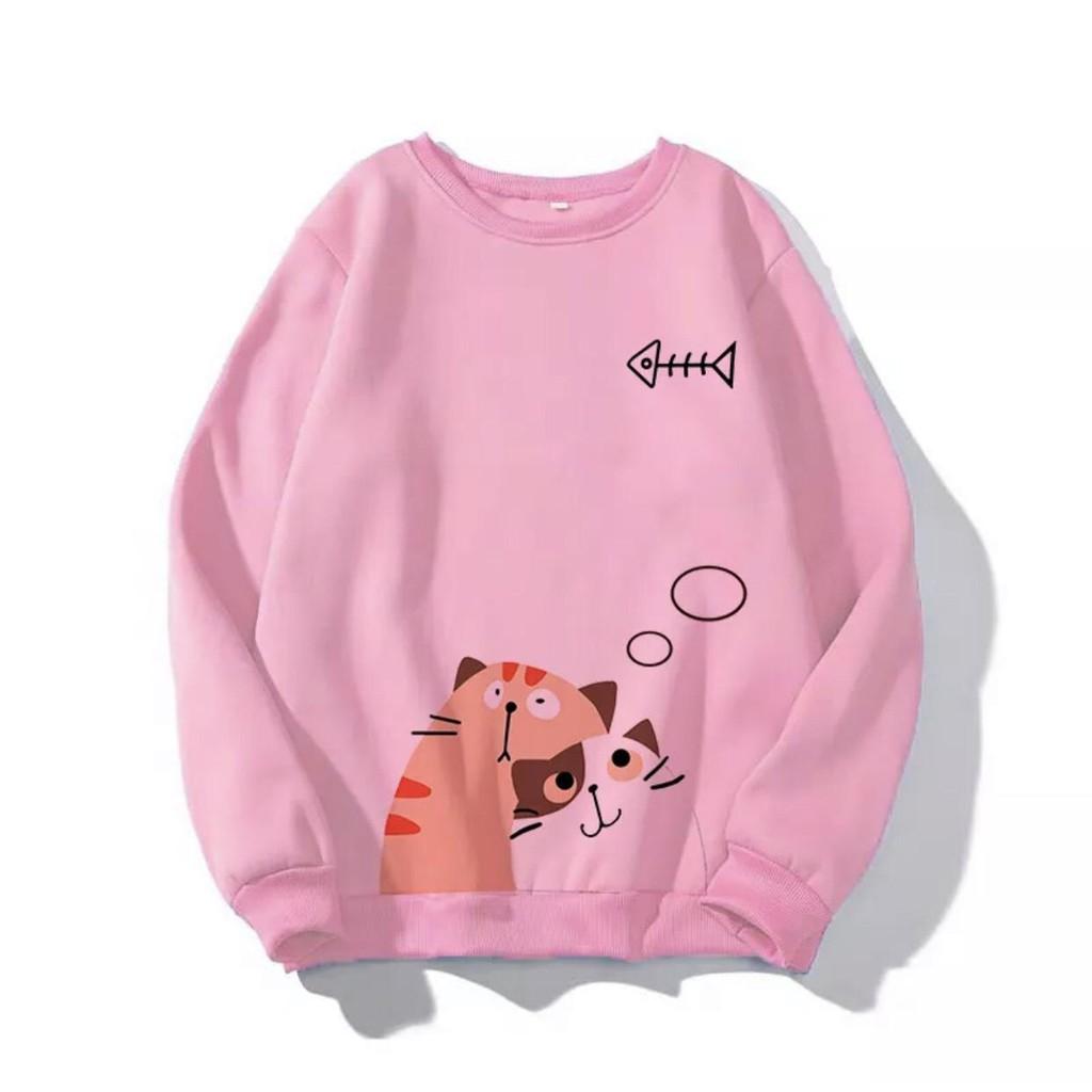 ÁO SWEATER IN MÈO DỄ THUƠNG