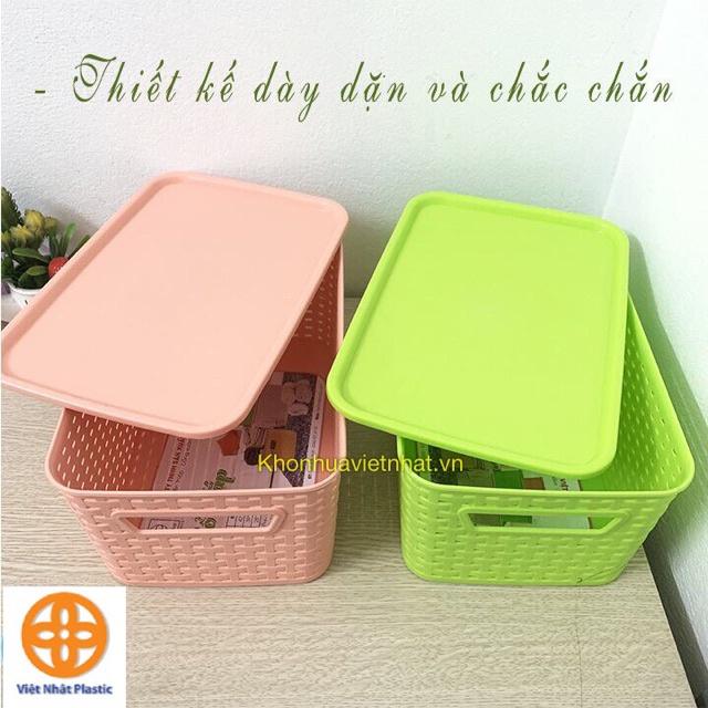 Giỏ đựng đồ giả mây phong cách Hàn Quốc/ Việt Nhật, thùng nhựa đan đủ size nhiều màu