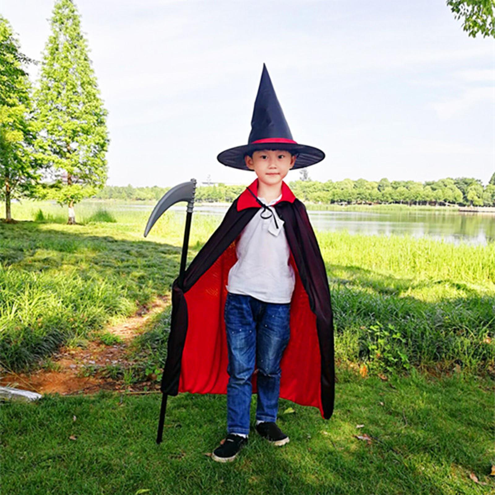 Gothic Halloween Cloak, Wizard 150cm Devil Cape for Women Fancy Dress Adults Unisex