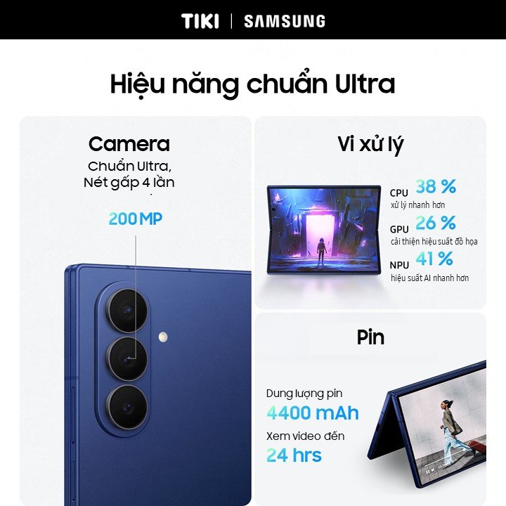 Điện thoại Samsung Galaxy Z Fold7, Điện thoại AI, Camera 200MP, Màn hình 8.0&quot; tối ưu đa nhiệm, Mỏng nhẹ nhất - Hàng Chính Hãng