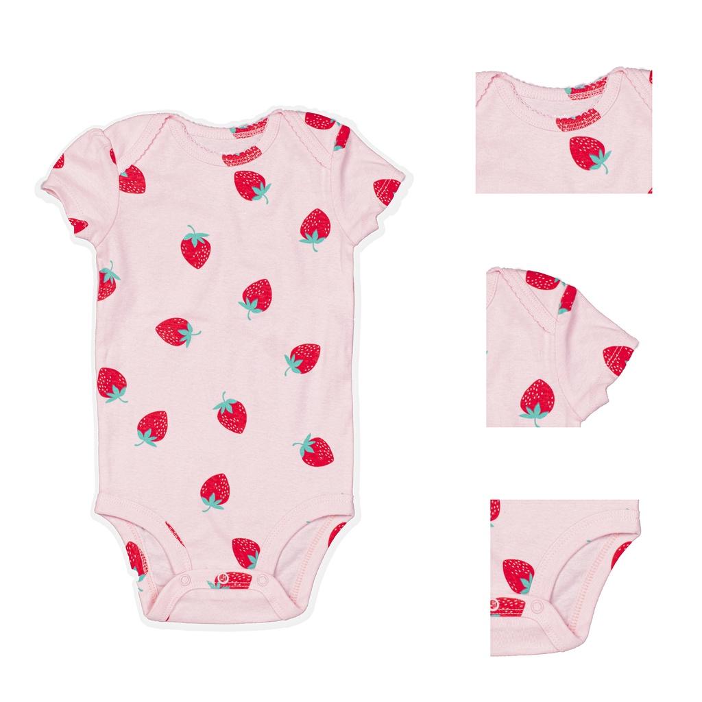 Bodysuit ngắn tay họa tiết dâu tây chất liệu cotton từ 0-24 tháng 16627311a