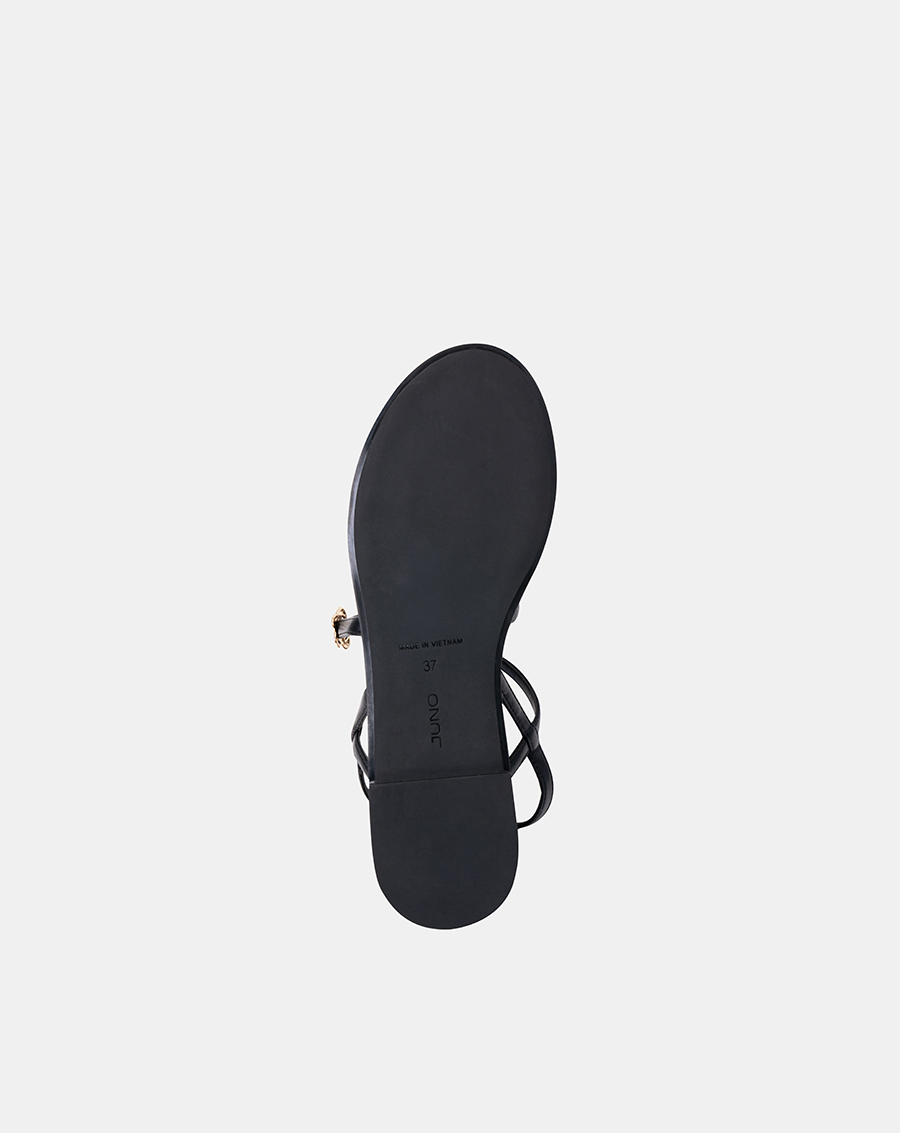 Giày Sandal Nữ 3cm Thời Trang JUNO Dây Bệt Gắn Khoá Hoa Trang Trí SD03056