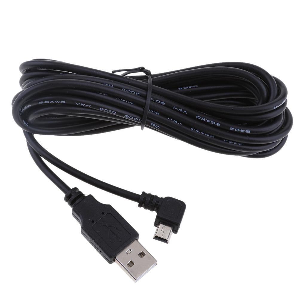 2Pieces 5V 2A USB Charger Cable Left Angled DVR GPS Charging Cable