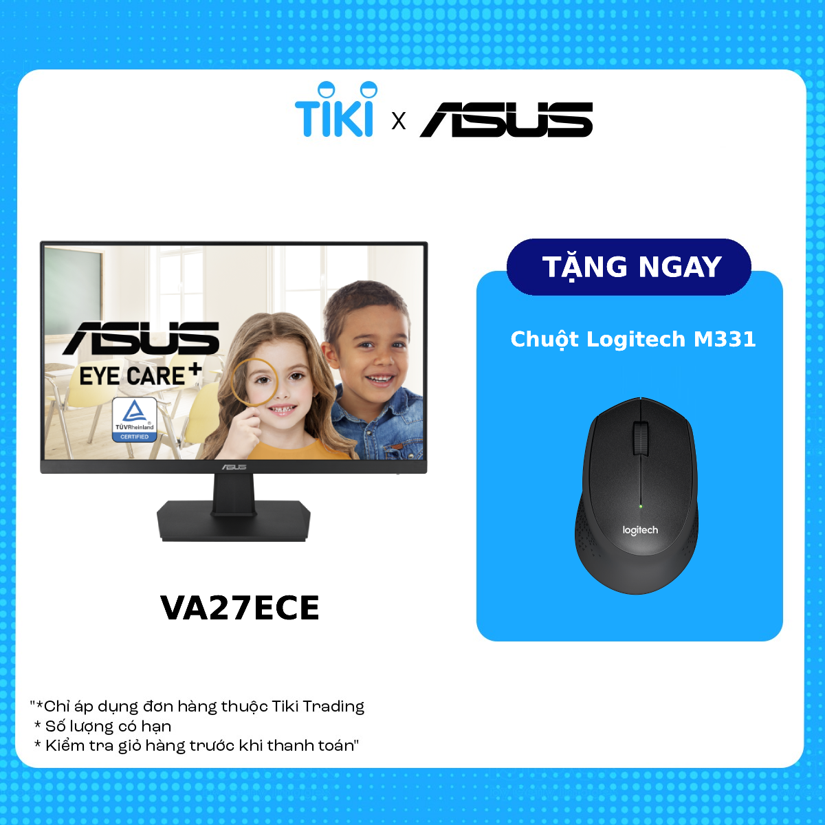 Màn hình bảo vệ mắt Asus VA27ECE 27 inch Full HD/75Hz/5ms/USB-C - Hàng Chính Hãng