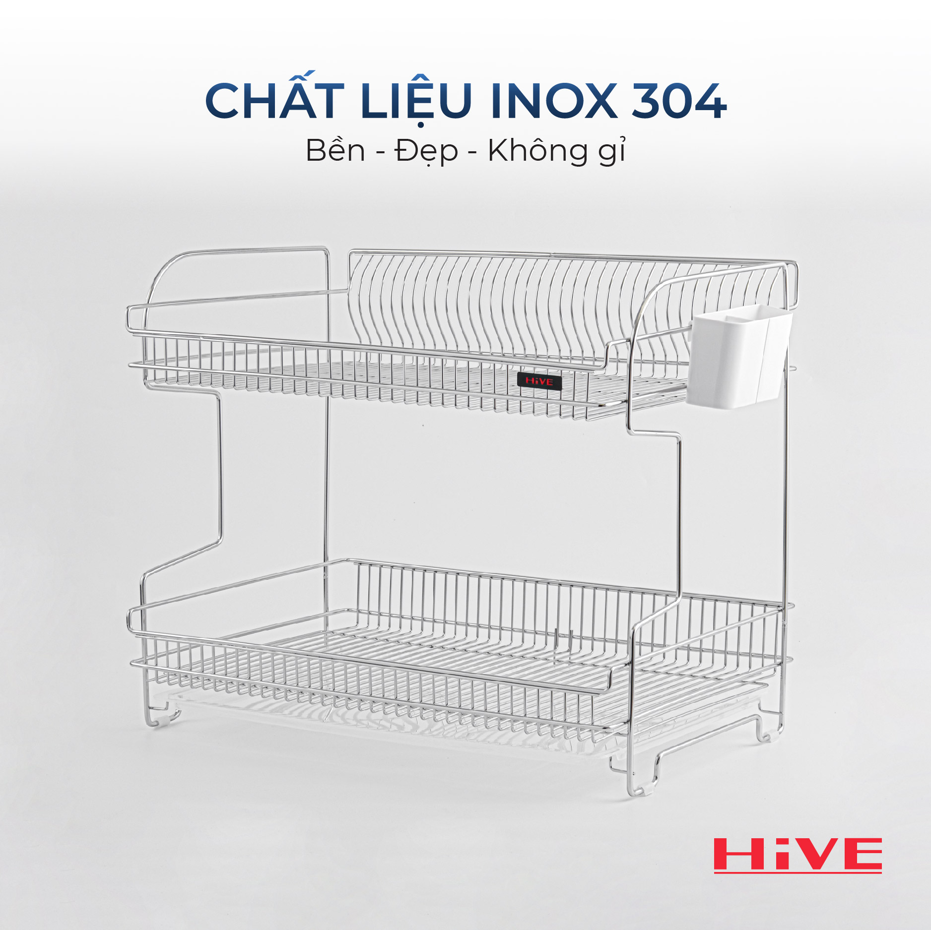 Kệ (giá) để chén bát HiVE DG Big 2 tầng inox 304