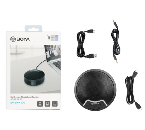 BOYA BY-BMM300 - Micro Thu Âm Hội Nghị Đa hướng Dành Cho Smartphones/Tablets/Laptop - Hàng Chính Hãng