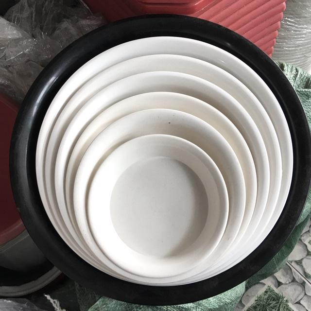 Combo 2 Chậu 8 Cạnh/Bát Giác + Đĩa Lót Chậu size: 330x410x210mm