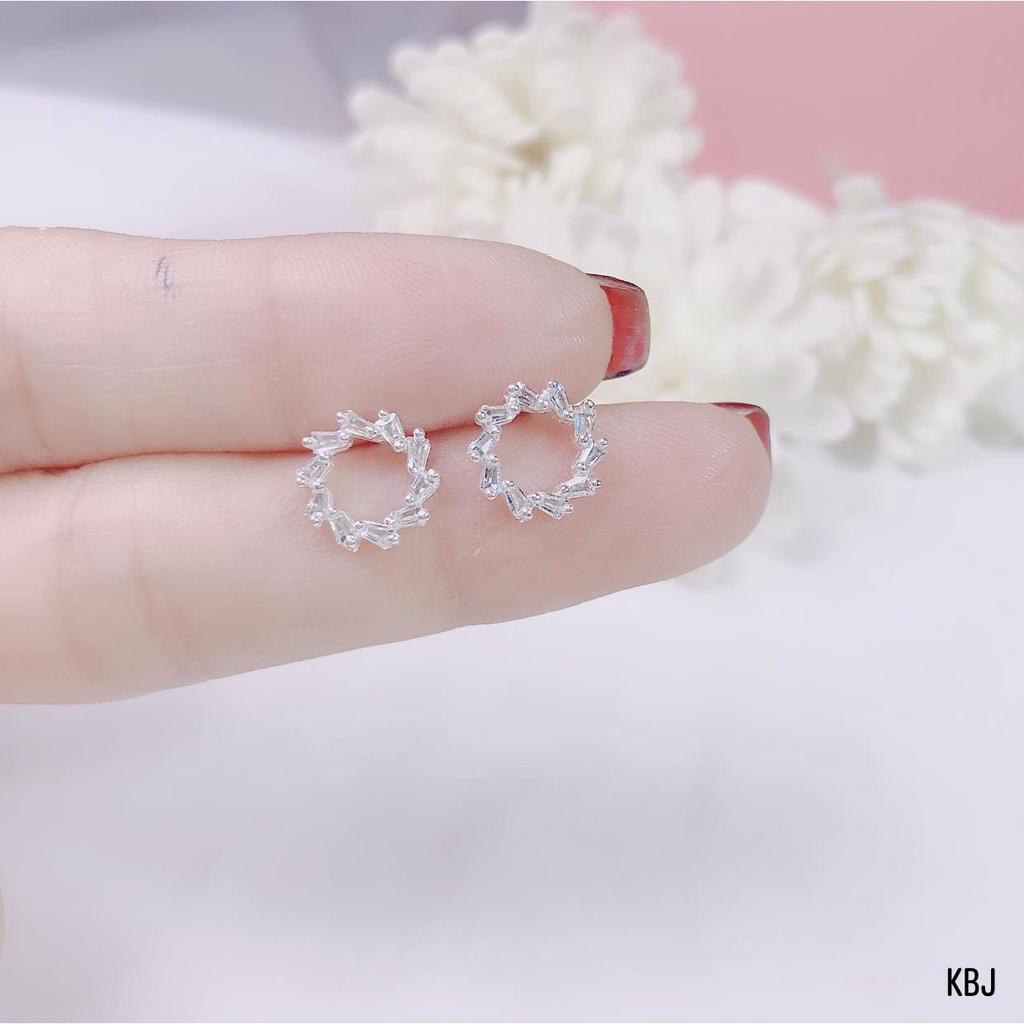 Bông tai đẹp dễ thương nữ bạc ta mẫu tự chọn hạt trai,bông cầu pha lê tuyết,khuyên tròn đá gates,MS050 vàng bạc an chi