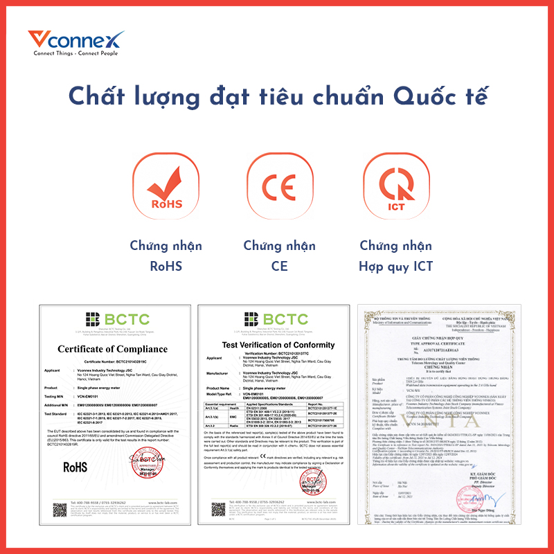 Công tắc cảm ứng thông minh Vconnex, Hình chữ nhật (Không viền)