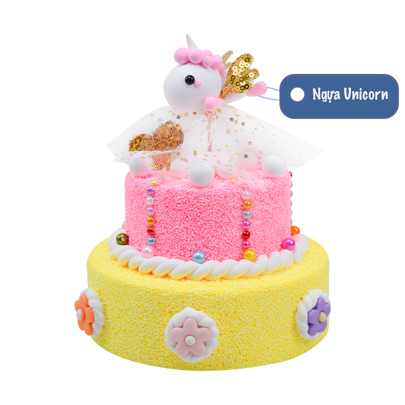 Đồ chơi làm bánh kem 2 tầng từ đất sét - đất nặn tự khô. DIY trang trí bánh kem. Đồ chơi làm bánh sinh nhật