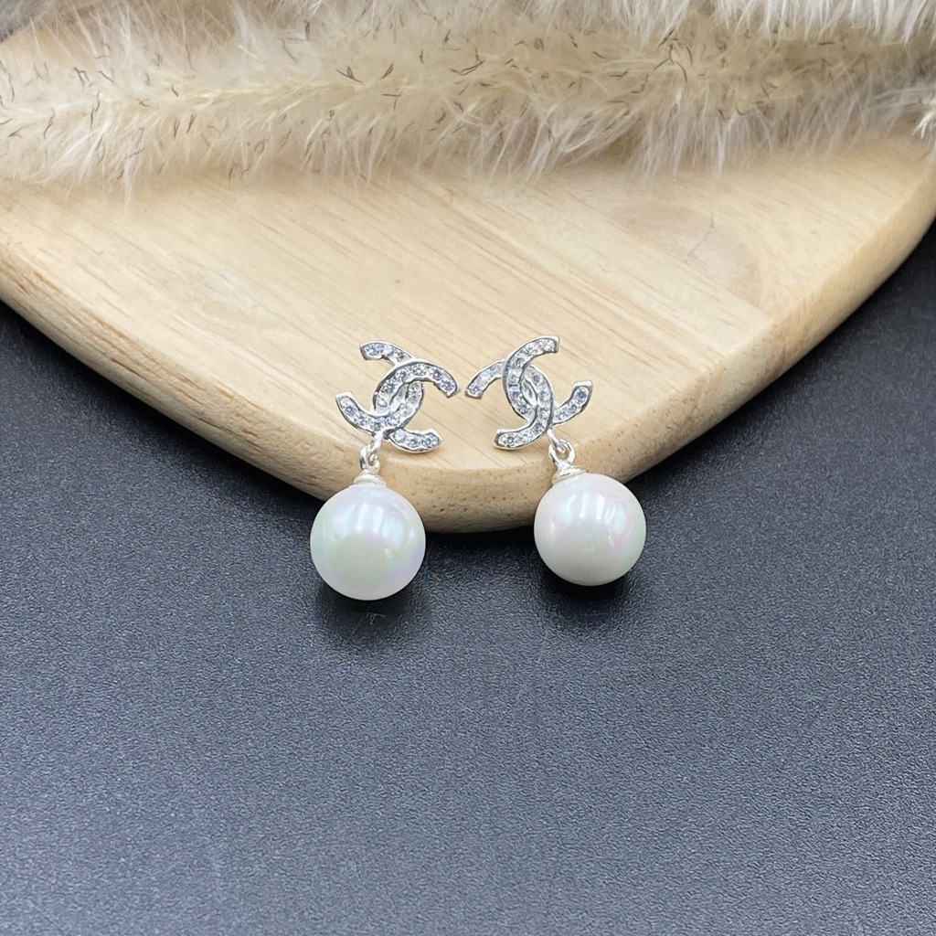 Hoa Tai, Bông Tai Bạc 925 Ngọc Trai Bạc Hiểu Minh HT379