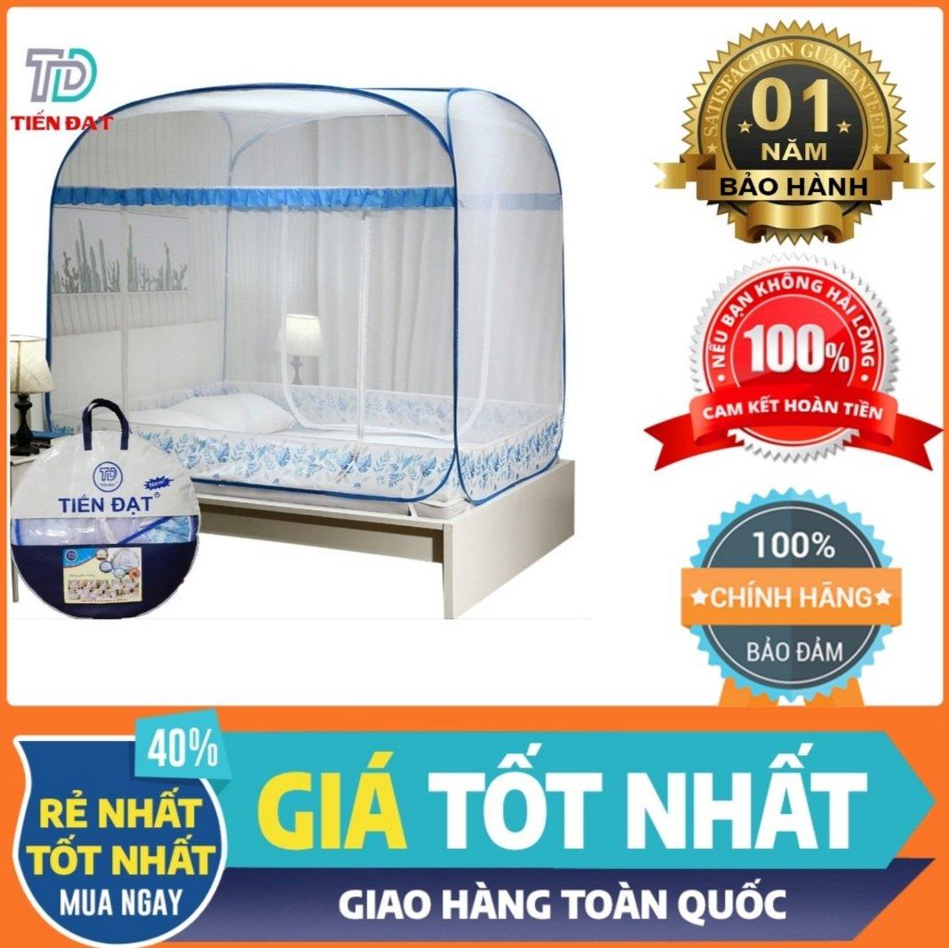 Mùng ngủ , màn tự bung đỉnh vuông Tiến Đạt chân viền vải cao cấp bảo hành chính hãng