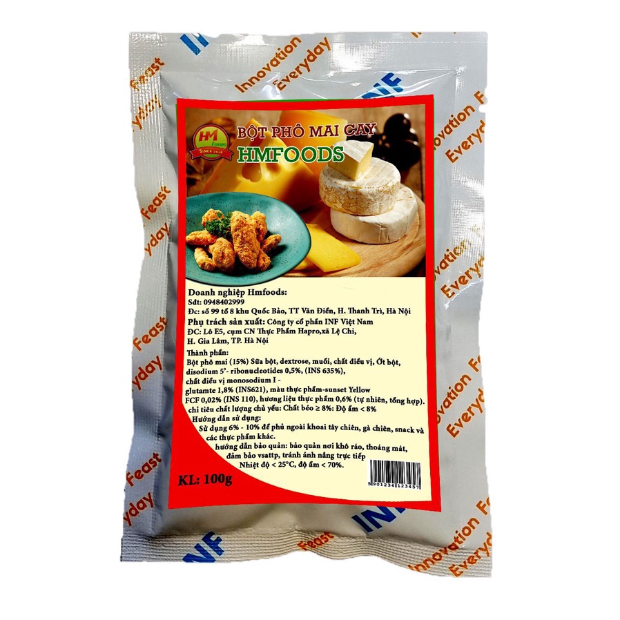 Bột Phô Mai Rắc HMFOODS Nhập Úc Gói 100gr