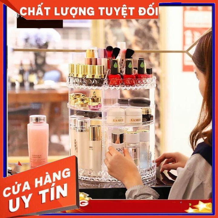 Kệ đựng mỹ phẩm , kệ để mỹ phẩm , kệ mỹ phẩm xoay 360 độ ,đựng đồ trang điểm