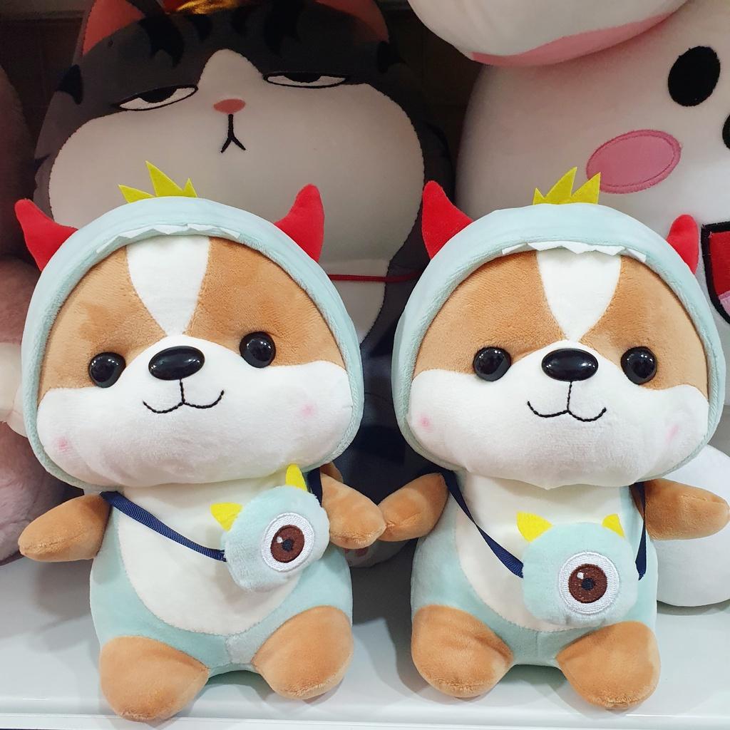 Gấu Bông Chó Shiba Cosplay Mềm Mịn Size Nhỏ 25 cm Hàng Cao Cấp