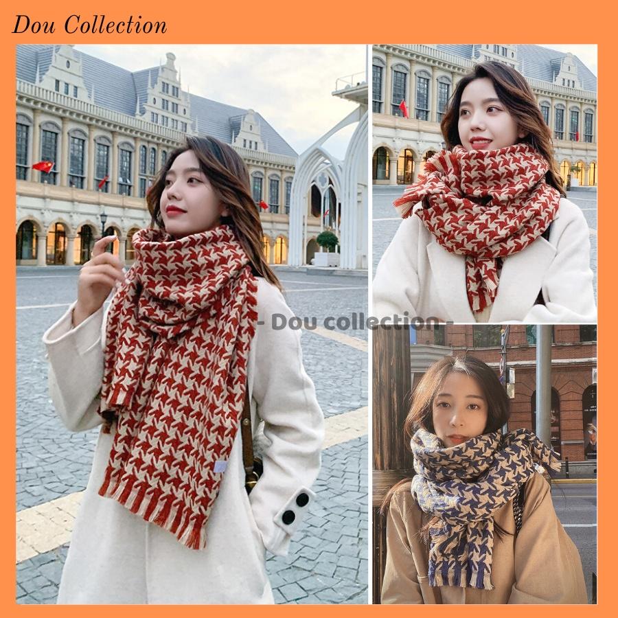 Khăn Choàng Cổ Len (Khăn Cashmere Dày) Cao Cấp Giữ Ấm Mùa Đông Họa Tiết Cao - 60x195cm - PJN.ARC - Mã LN013