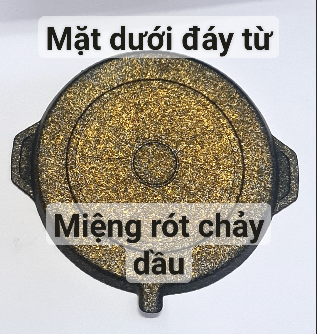 Khay nướng  không khói vân đá Rainy 5 lớp chống dính dùng được cho bếp từ, đường kính 28cm