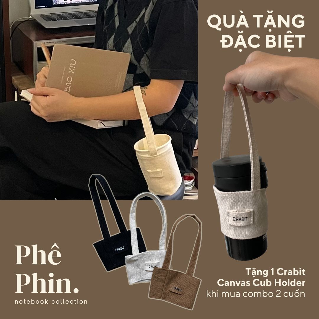 [Quà tặng] Túi treo cốc take away Crabit Canvas Cupholder