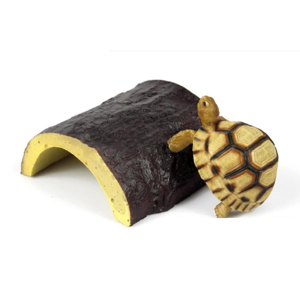 Reptile Terrarium Vivarium Hide Cave Turtle Frog Floating Platform Tree Bark