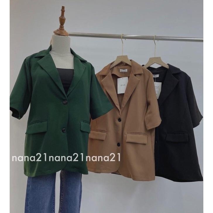 Áo blazer nữ cộc tay, áo vest nữ chất mát dáng rộng 4 màu xinh xắn