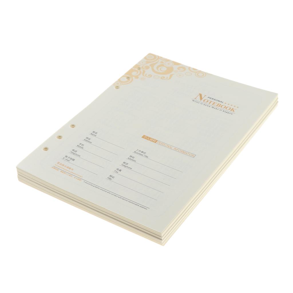 A5 Notebook Filler Paper Refillable Pages for Binder Planner 6 Holes
