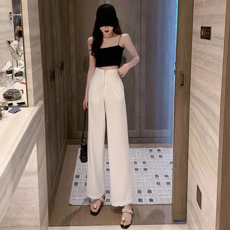 Quần Ống Rộng Cạp Liền Phối Khóa Giữa Mẫu Mới - 22