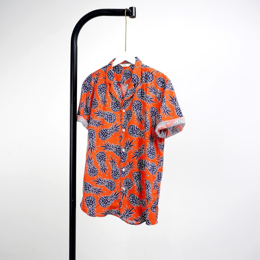 Áo sơ mi nam SAYME cổ pijama đi biển đi chơi vải cotton họa tiết hoa lá MCSH0014