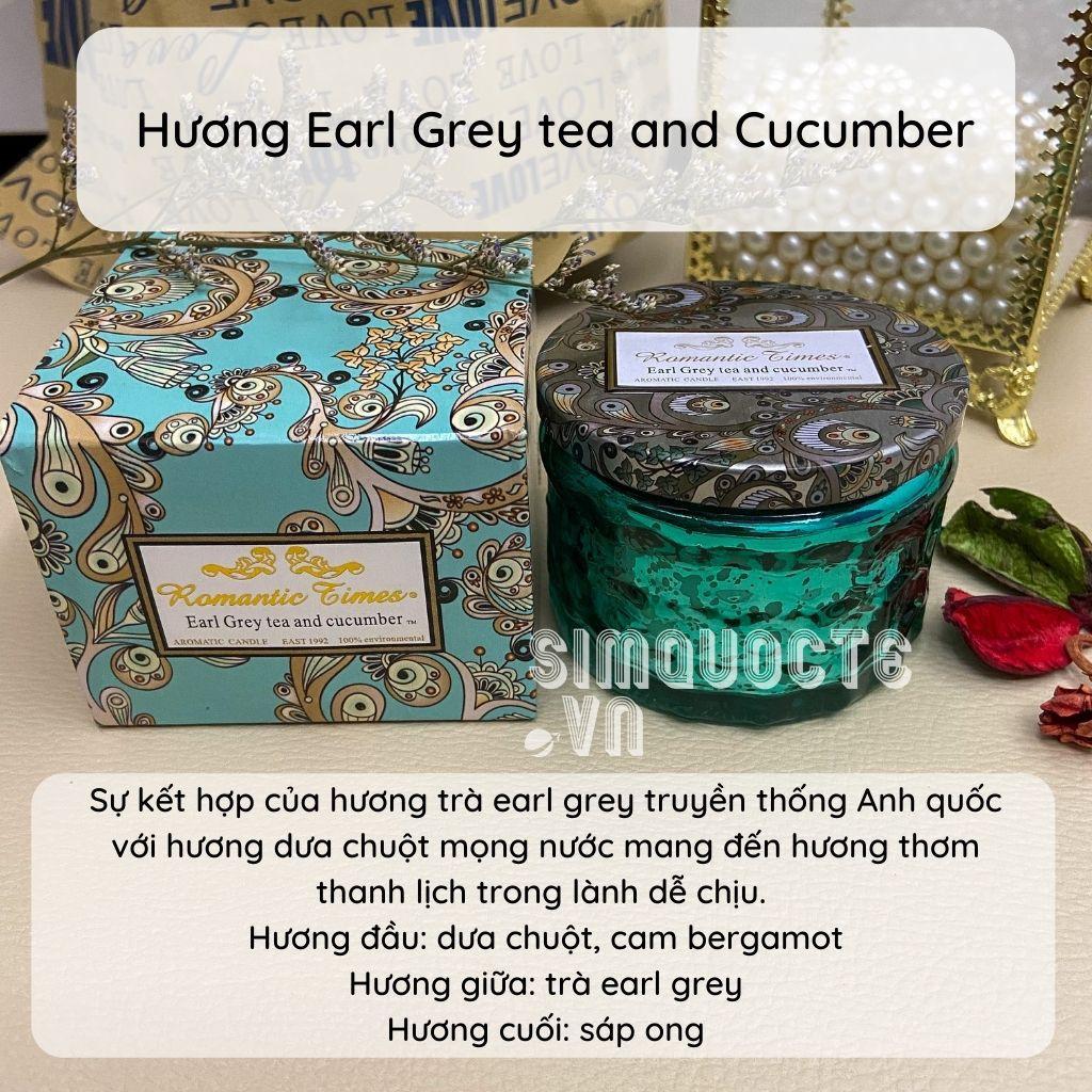 Nến thơm EarlGrey Tea &amp; Cucumber với 3 tầng hương