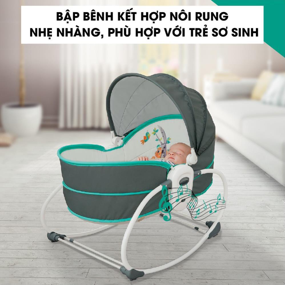 Nôi rung bập bênh kiêm xách tay và ngủ chung giường bố mẹ cho bé 5 trong 1 Mastela