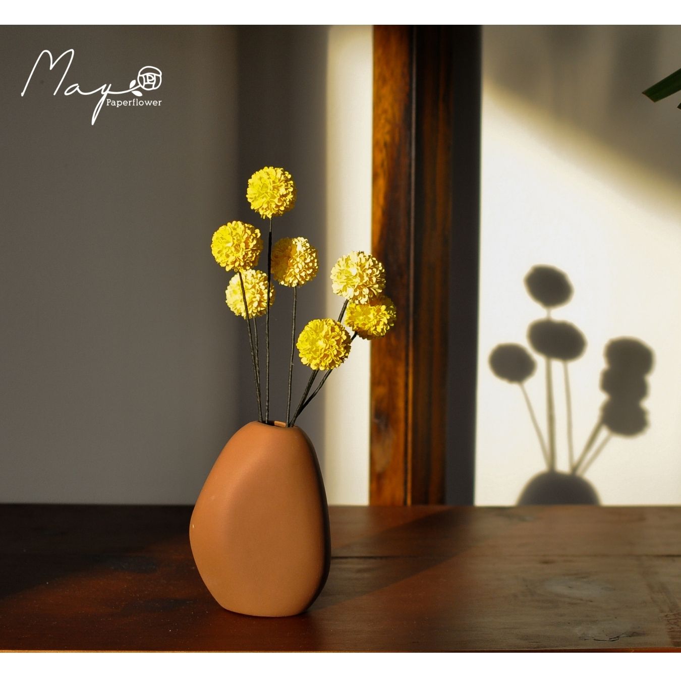 Hoa giấy handmade trang trí, hoa Billy ball, Maypaperflower - hoa giấy nghệ thuật, decor nhà ở,văn phòng