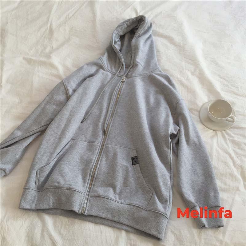 Áo khoác Hoodie nữ, áo nỉ nữ Freesize kéo khóa có mũ phong cách Basic Hàn Quốc mã VAA0018