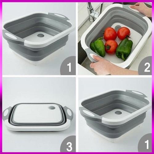 Thớt kiêm chậu gập gọn đa năng