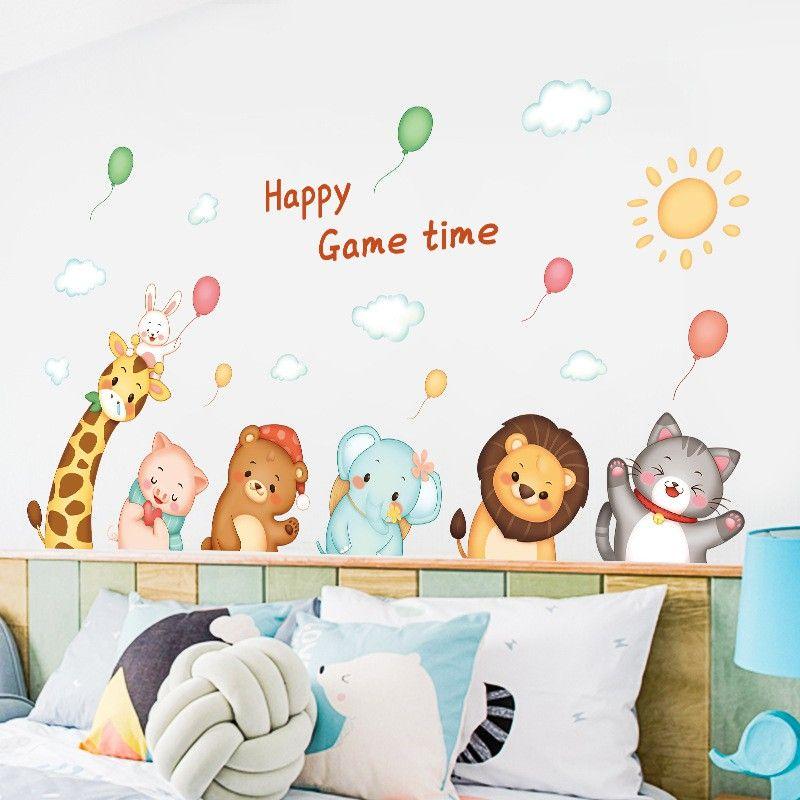Decal dán tường cho bé thú nghiêng đầu