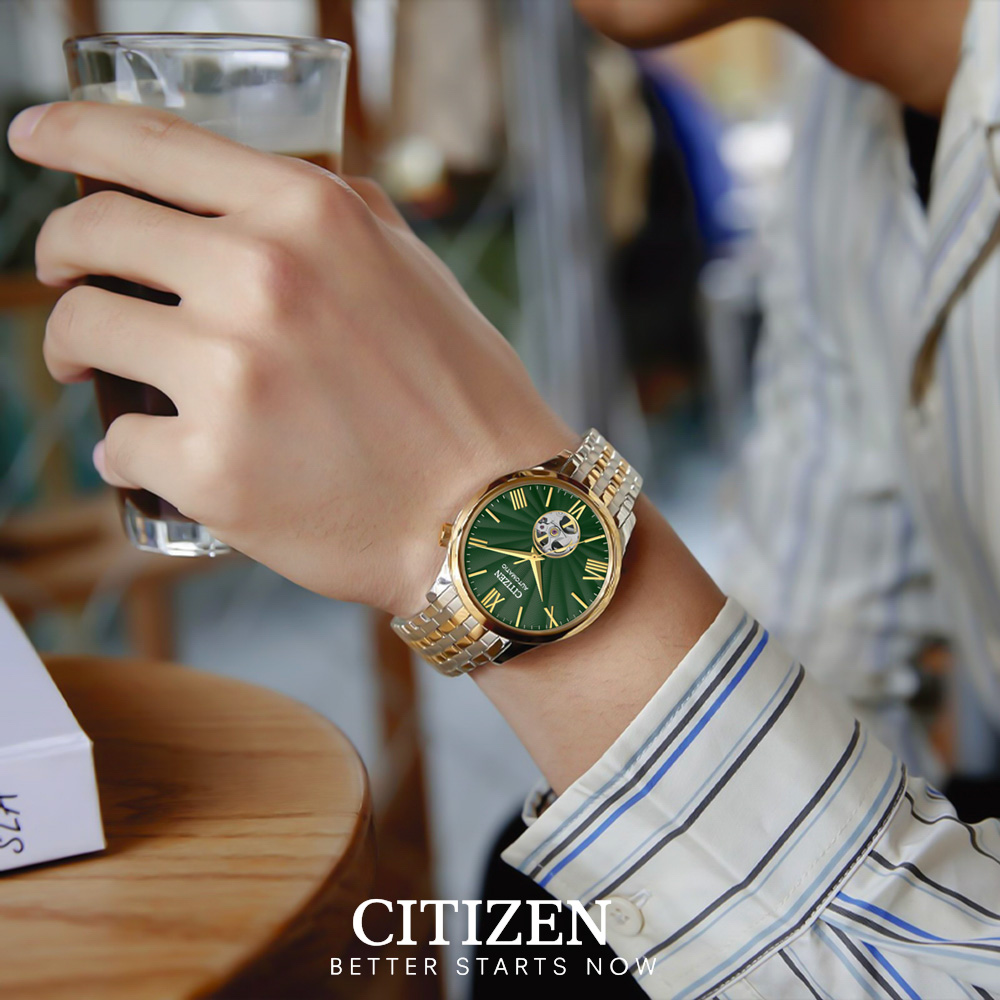 Đồng Hồ Nam Citizen Automatic Dây Thép Không Gỉ NH9134-83X - Mặt Xanh (Sapphire)