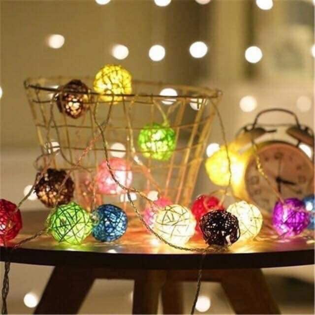 Dây đèn nháy cầu mây tròn lấp lánh