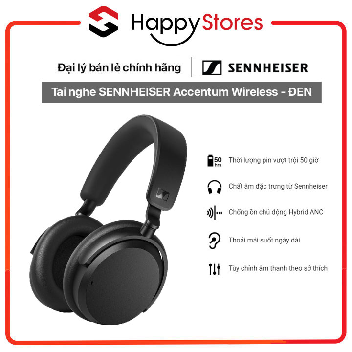 Tai nghe chụp tại chống ồn SENNHEISER Accentum Wireless - Hàng chính hãng